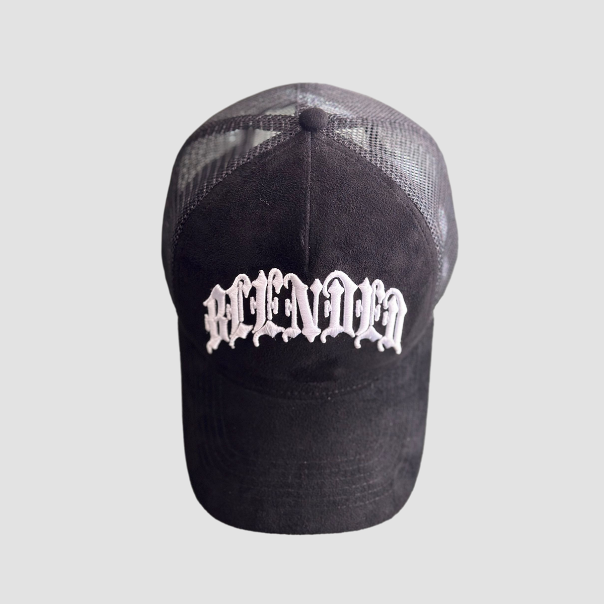 Black Suede Trucker Hat